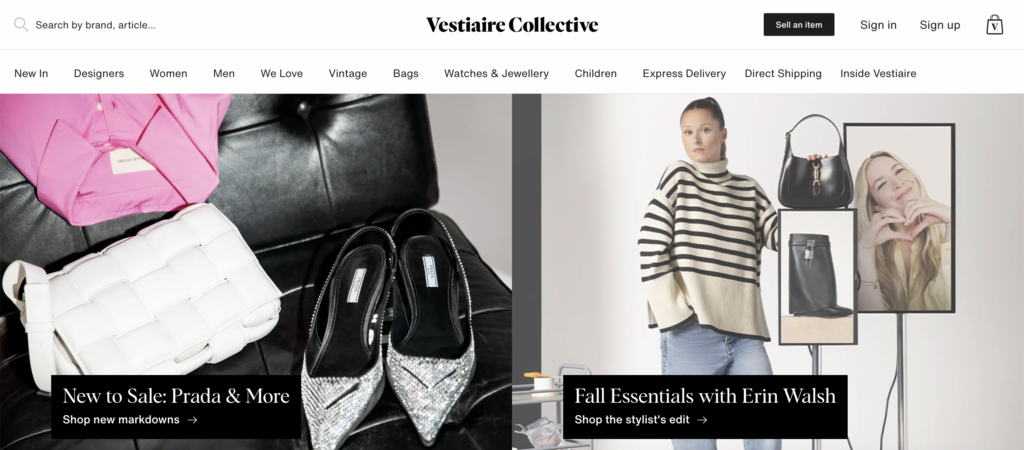 Vestiaire Collective website