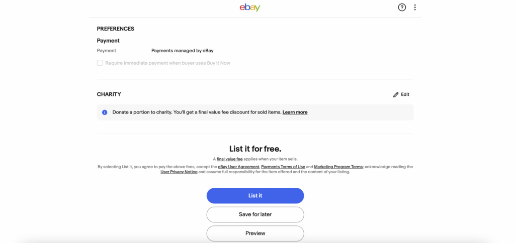 ebay payment